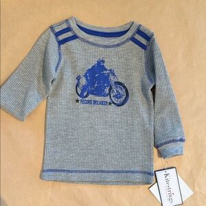 Kids Blue and Gray Motorcycle Sweatshirt